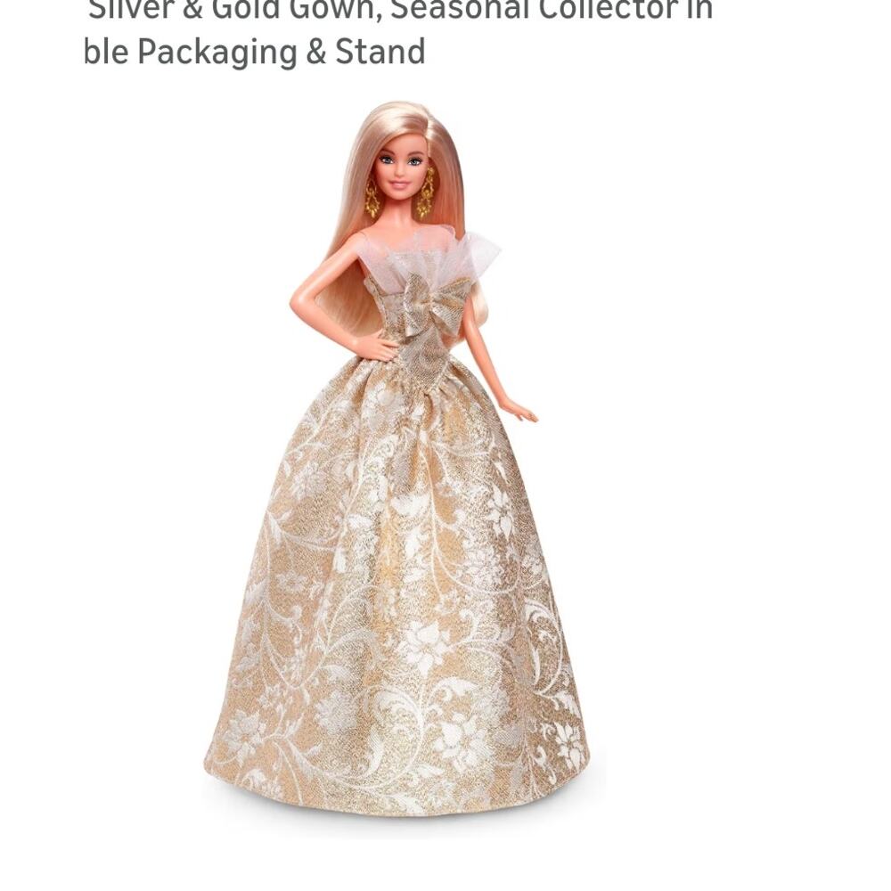 Barbie Holiday 2025  Blonde Signature B and Up Gold JBJ00  BOX DAMAGED